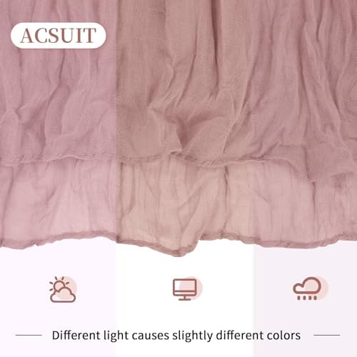 16 Pack Dusty Pink Cheesecloth Table Runner 20 x 120 inch Gauze Table Runners 10 FT Long,Semi Sheer Cheese Cloth Fabric Table Runner Bulk for Wedding,Party,Baby Shower,Bridal Shower Decoration - Image 6