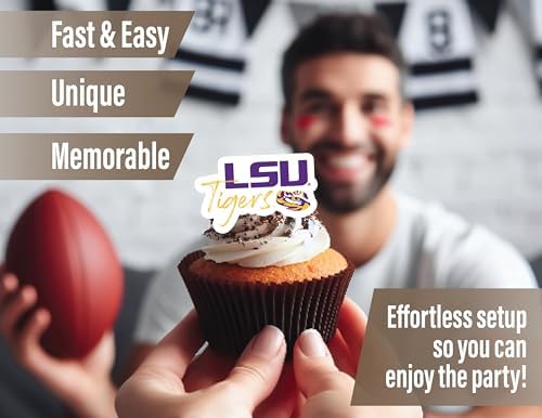 LSU Birthday Party Decorations, Cake Decorations, Tigers Party Décor 42 Pc - Image 4