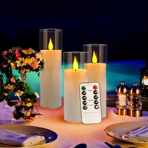 24 Pcs Acrylic LED Flameless Candles with 4 Remote,White,Flickering, Clear, Suitable for Wedding, Party, Home Decoration & Outdoor. - Image 6