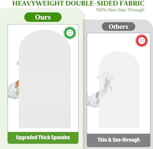 White Arch Backdrop Cover 7.2FT & 6FT Set - Double-Sided, Opaque - Image 5