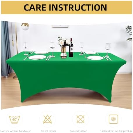 2-Pack 4ft Spandex Table Covers for Rectangular Folding Tables - Wrinkle Resistant Stretch Tight Table Cloths - Ultimate Fitted Table Protector for Parties, Banquet, and Wedding - Image 6