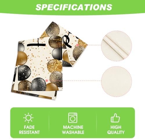 Artoid Mode Beige and Golden Balloon Happy Birthday Table Runner, Seasonal Kitchen Dining Table Decoration for Home Party Decor 13x72 Inch - Image 5