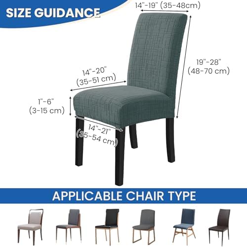 Super Stretch Chair Covers for Dining Chairs Set of 6, Sage Green - Image 3