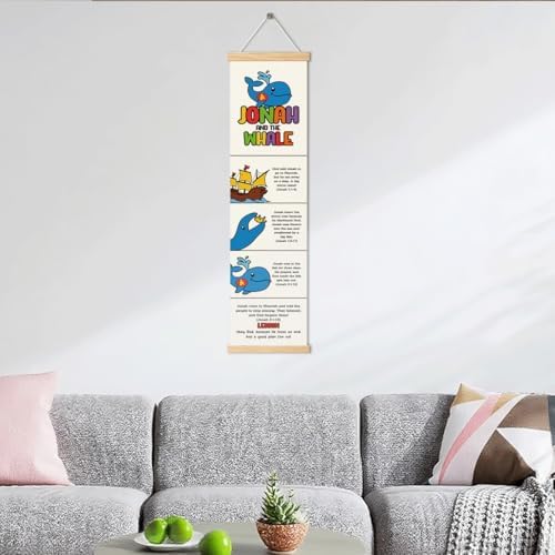 Jonah and the Whale Banner, Church Banner, Christian Rustic Hanging Door Flag, Farmhouse Decorations Outdoor Indoor, Church Activity Decor, Bible Lesson, Scripture and Words Decorations - Image 6