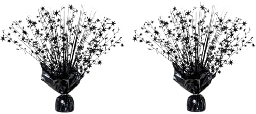 2 Pack Metallic Foil Spray Centerpiece Stars for Wedding, Birthday, Anniversary, Christmas Table Decor, Holiday Festival Baby Shower Graduation Mantle Party Decorations (Black) by Unknown