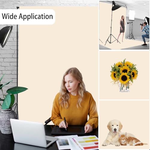 Cream Photography Backdrop for Photoshoot, Fabric 10x10ft - Image 2