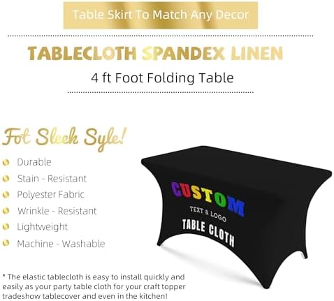 Custom Table Cloth with Business Logo Add Your Design Here Personalized Table Cloth Customized Tablecloths for Business Birthday Wedding Decor 5 FT - Image 3