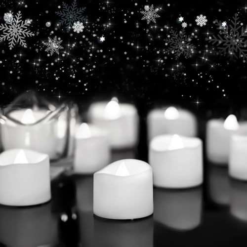 Homemory 48-Pack Novelty Flickering Flameless Tea Light Candles, 200+ Hours by Homemory