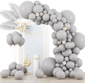 Voircoloria 130pcs Gray Balloons Garland Arch Kit, 18 12 10 5 Inch by Voircoloria