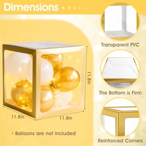 Ledido Transparent Balloon Boxes with 78 Letters Numbers Fairy Lights 5PCS - Image 3