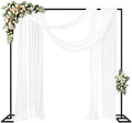 Fomcet 8FT x 8FT Backdrop Stand Heavy Duty with Base, Black Portable Adjustable Pipe and Drape Backdrop Stand Kit, Square Metal Arch Party Frame for Wedding Birthday Parties Banquet Decorations by Fomcet