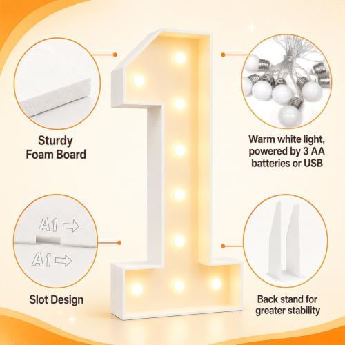 Large 4FT Marquee Light Up Numbers 5 for Party Decorations - Image 5