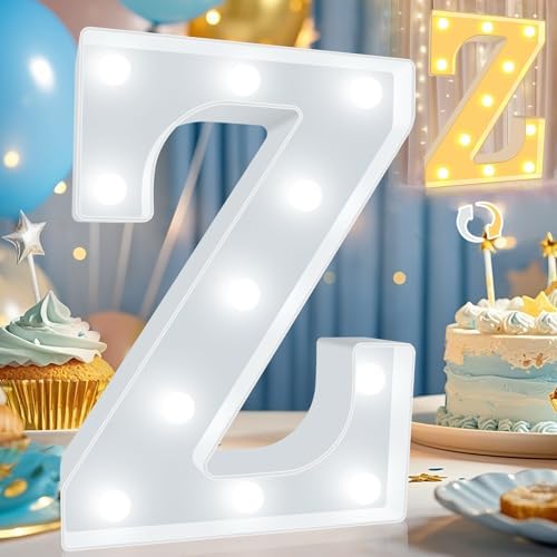 Pooqla LED Marquee Letter Lights, Warm White and Cool White Decorative Lighted Letters, Light Up Alphabet Letters for Boys Girls, Party, Wedding, Bar, Night Light, Birthday Decoration, Letter Z by Pooqla