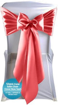 Leading Linens 12 pcs Coral 108"x8" Satin Bow Sash Chair Cover Decoration by LeadingLinens