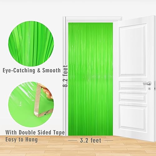GOER 3.2 ft x 8.2 ft Party Backdrop Party Streamers for Birthday,Graduation,New Year Eve Decorations Wedding Decor(4 Packs,Candy Lime Green) - Image 7