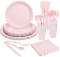 Goodluck 175 PCS Pink Paper Plates Set, 25 Guest Party Supplies by GoodLuck