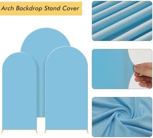 3PCS Metal Arch Backdrop Stand,6+6.6+7.2FT with Covers,Balloon Arch Stand - Image 6
