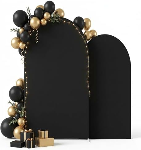 Black Arch Backdrop Cover Set of 2, 7.2FT& 6FT by Unknown