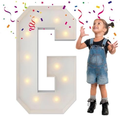 3FT Marquee Letters, Large Light Up Letters G for Grad Party Decor by MerryMosaics
