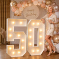 imprsv 4FT Marquee Numbers 50,DIY Light Up Numbers for 50th Birthday Decorations, Party Decorations,Anniversary Party Decor,Mosaic Number for Balloons Number 50,Pre-Cut Foam Board Kit by Letsmakeitimpressive