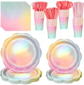 Natnarr Iridescent Pastel Party Supplies, 200 Pcs For 25 Guests by NatNarr