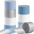 Light-Dusty Blue White-Silver Party-Decorations Streamers - 8 Rolls Birthday Graduation 2026 Baby Bridal Shower Crepe Tissue Paper Streamer,Bachelorette Engagement Garland Decor Panduola by Panduola