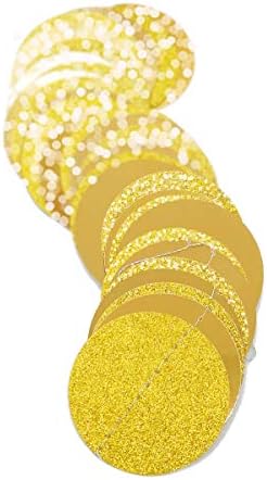 6 Pcs Glitter Gold Paper Circle Dots Garland (52 Feet) - Hanging Decorations for Birthday, Bachelorette, Engagement, Bridal Shower, Wedding, Baby Shower & Christmas - Image 5