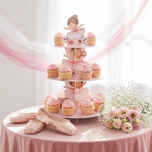 3 Tier Ballerina Party Decoration Ballerina Cupcake Stand - Image 5