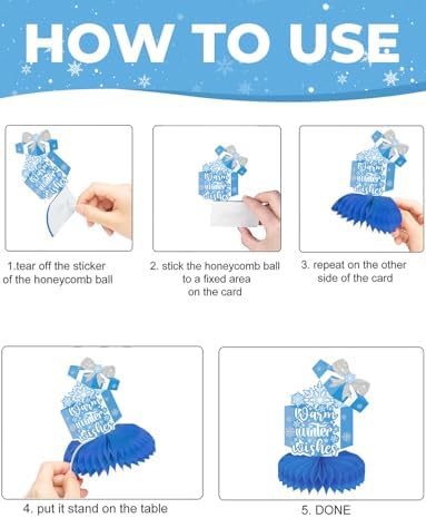 Winter Centerpieces for Table, 9Pcs Snowflake Table Decorations - Image 5
