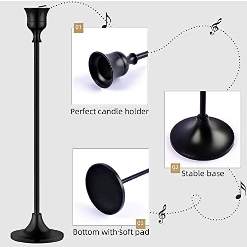 BEZURA Black Taper Candle Holders Set of 6,Aluminum Alloy Candlestick Holders for Candlesticks Vintage Metal Candle Stick Candle Holder for Fireplace Party Dining Home - Image 5