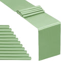 SiinvdaBZX 12 Pcs Sage Green Satin Table Runner 12 x 108 inches Long by SiinvdaBZX