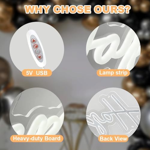 Happy Birthday Neon Sign - 3 Color Temperature Modes Happy Birthday Sign 17" - USB Happy Birthday Light Up Sign with Dimmable Switch - Happy Birthday LED Sign for Backdrop, Party, Celebration, Decoration - Image 4