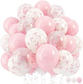 HILAVO Pink Bow Balloons, 12 Inch Pastel Light Pink Transparent White Bow Print Coquette Balloon for Girls Women Birthday Bachelorette Party Bridal Baby Shower Wedding Anniversary Decorations Supplies by HILAVO