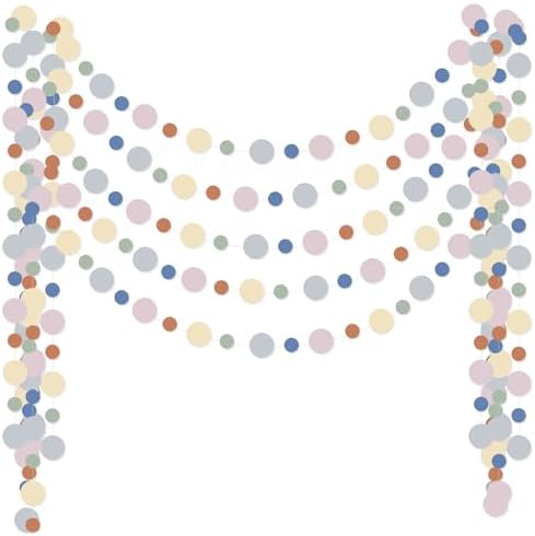 Outus 5 Pieces Dot Garland Banner Hanging, Boho Color by Outus