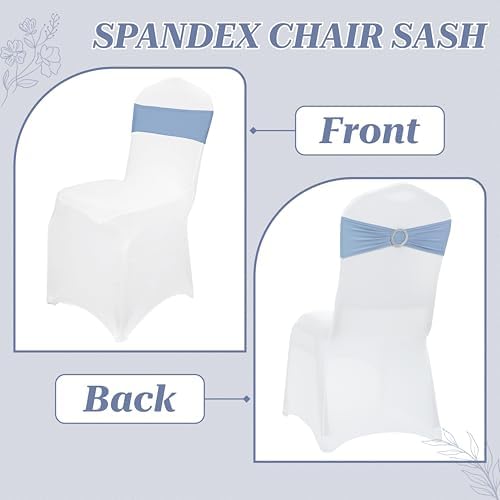 MDS Pack of 150 Spandex Chair Sashes for Wedding Party & Event – Baby Blue - Image 4