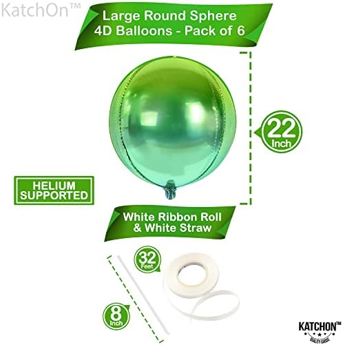 KatchOn Green Balloons - 22 Inch, Pack of 6, Green Party Decorations - Image 3