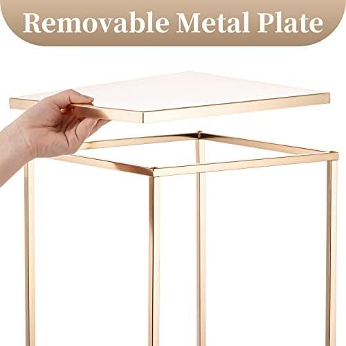 Sziqiqi Gold Geometric Column Flower Stand Wedding Centerpieces, 10Pcs - Image 6