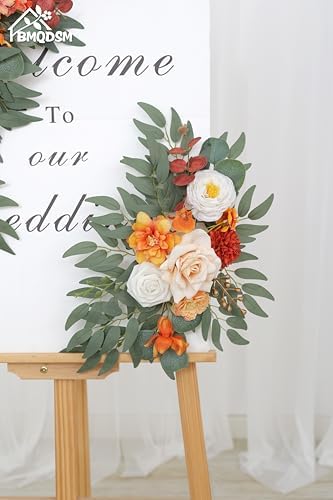 Faux Flowers Wedding Arch Flowers Kit(Pack of 2) for Wedding Decor Ceremony Reception Backdrop Thanksgiving Halloween Party Decoration (Orange) - Image 4