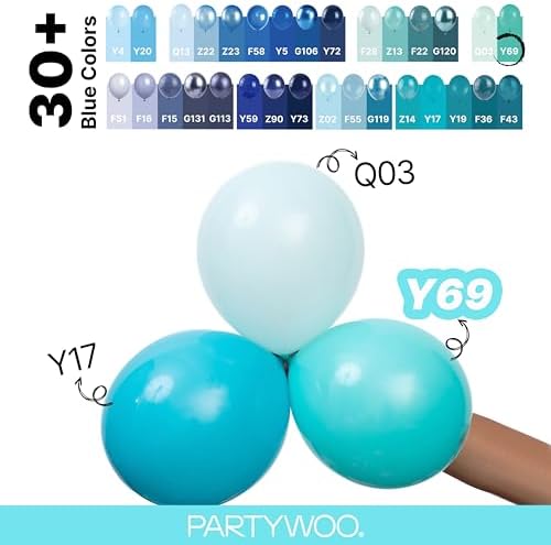 PartyWoo Teal Balloons 140pcs Turquoise Dark Teal Different Sizes - Image 4