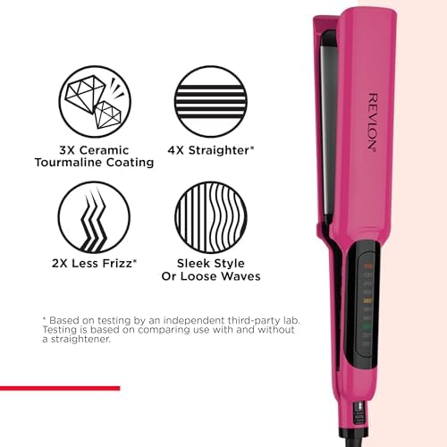 REVLON Smooth Brilliance Ceramic Hair Flat Iron, 1.5" Plates - Image 5