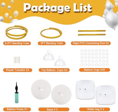 Gold Balloon Arch Kit with Base, 9.35Ft & 6Ft Half Balloon Arch Stand - Image 3