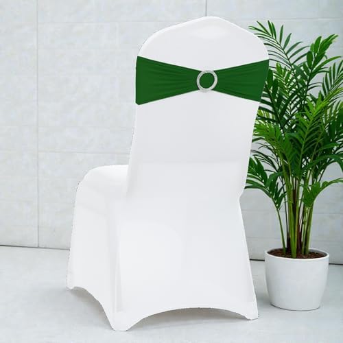 MDS Pack of 50 Spandex Chair Sashes for Wedding Party & Event – Green - Image 5