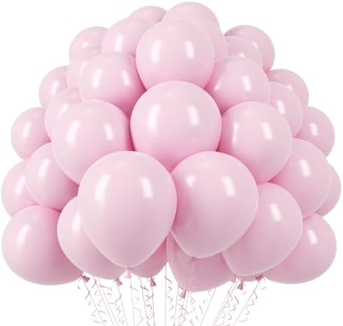 Voircoloria 110pcs Light Pink Pastel Pink Latex Party Balloons, 12inch by Voircoloria