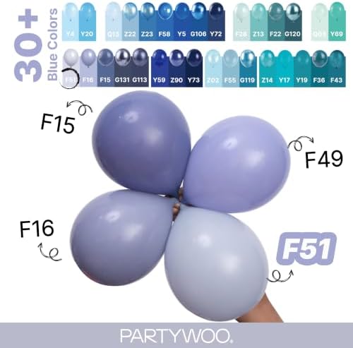 PartyWoo Dusty Blue Balloons 140pcs Slate Blue Boho Neutral Different Sizes - Image 4