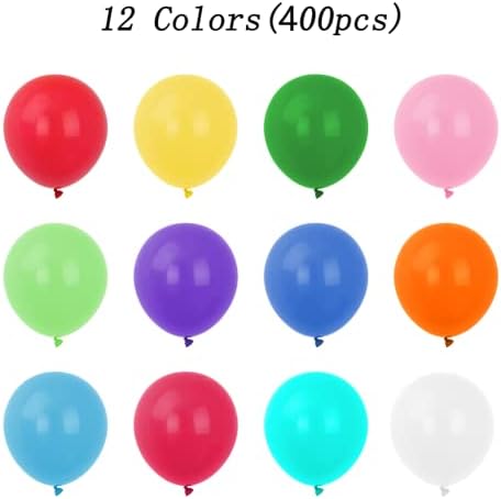 400 Pack Rainbow Balloons 12 Inch Assorted Colors Latex Multicolor Balloon 12 Kinds Colorful Bulk Balloons for Birthday Wedding Baby Shower Anniversaries Store Party Decorations - Image 3