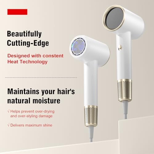 Hair Dryer Fast Dry Professional Ionic Hairdryer, Super Compact & Lightweight with Even Heat Anti-Static, Frizz-Control, Quick Drying, Energy Saving, Hairdryers for Women & Man - Image 7