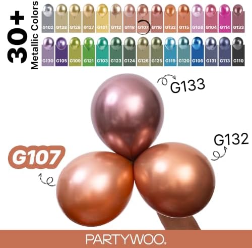 PartyWoo Rose Gold Balloons 50pcs Metallic Chrome Rose Gold Color 12 Inch - Image 4