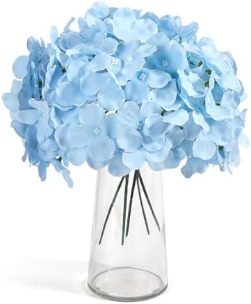 Auihiay 204Pcs Blue Hydrangea Artificial Flowers Bulk, Faux Hydrangeas - Image 2
