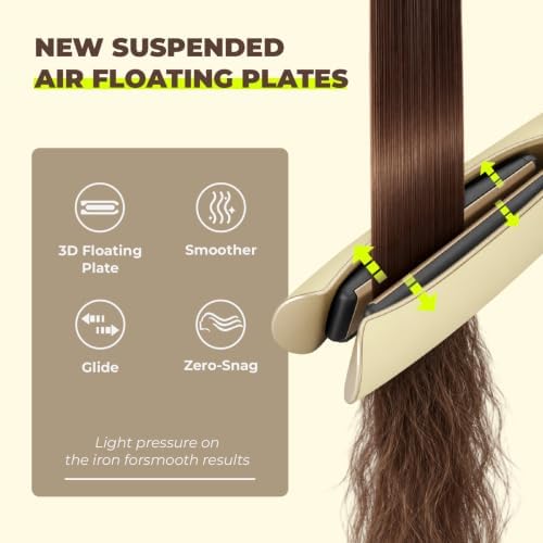 SOKANY Hair Straightener Flat Iron 1 Inch Air Floating Plate Curler 2 in 1 - Image 2