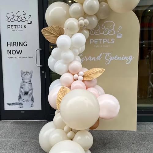 Voircoloria 130pcs Ivory White Balloons Garland Arch Kit, 18 12 10 5 Inch - Image 4
